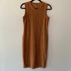 prAna Burnt Orange Sleeveless Midi Dress Gorpcore Outdoor Women's size Small